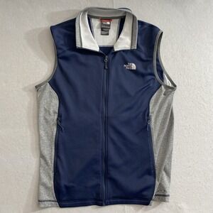 The North Face Vest Men's Blue And Gray Flashdry Thermal Insulated Full Zip